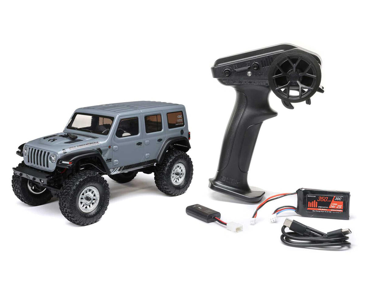 Axial - 1/24 SCX24 2019 Jeep Wrangler JLU CRC 4X4 RTR Brushed Rock Crawler (Battery & Charger Included), Gray
