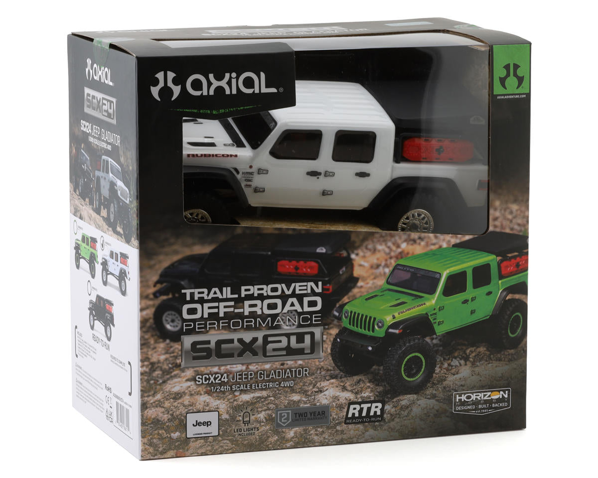 Axial - SCX24 Jeep JT Gladiator 4X4 RTR Brushed Rock Crawler (Battery & Charger Included), White