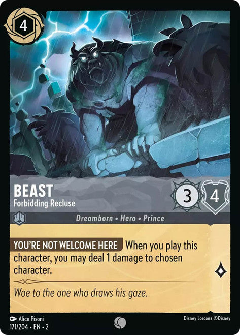 Carta Beast - Forbidding Recluse,Set Rise of the Floodborn , Número de Tarjeta 171 , Color Steel, Rarity Common
