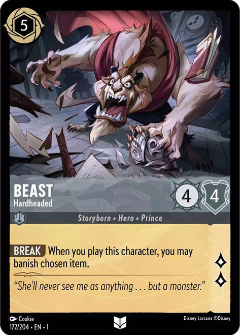 Carta Beast - Hardheaded,Set The First Chapter, Número de Tarjeta 172 , Color Steel, Rarity Uncommon