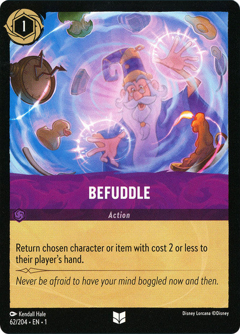 Carta Befuddle,Set The First Chapter, Número de Tarjeta 62 , Color Amethyst, Rarity Uncommon