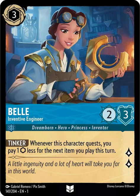 Carta Belle - Inventive Engineer,Set The First Chapter, Número de Tarjeta 141 , Color Sapphire, Rarity Uncommon