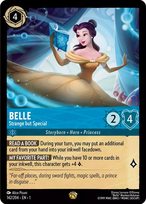Carta Belle - Strange but Special,Set The First Chapter, Número de Tarjeta 142 , Color Sapphire, Rarity Legendary