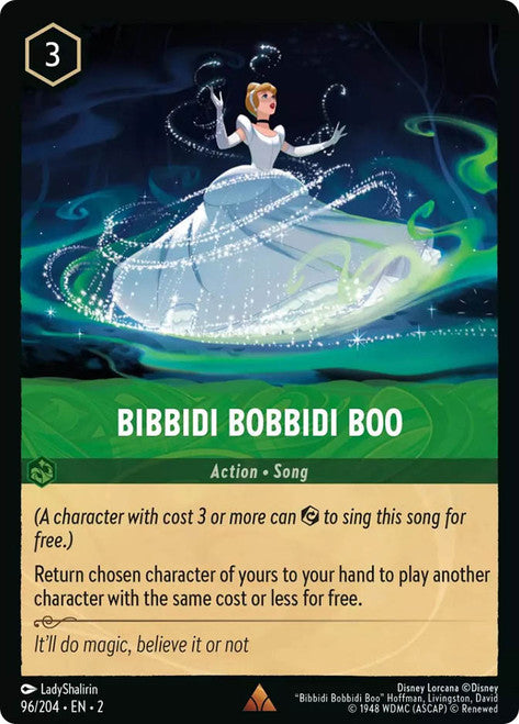 Carta Bibbidi Bobbidi Boo,Set Rise of the Floodborn , Número de Tarjeta 96 , Color Emerald, Rarity Rare