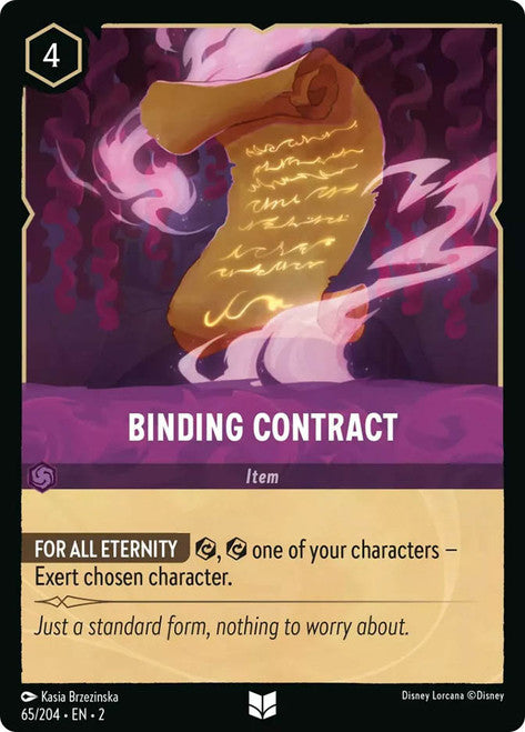 Carta Binding Contract,Set Rise of the Floodborn , Número de Tarjeta 65 , Color Amethyst, Rarity Uncommon