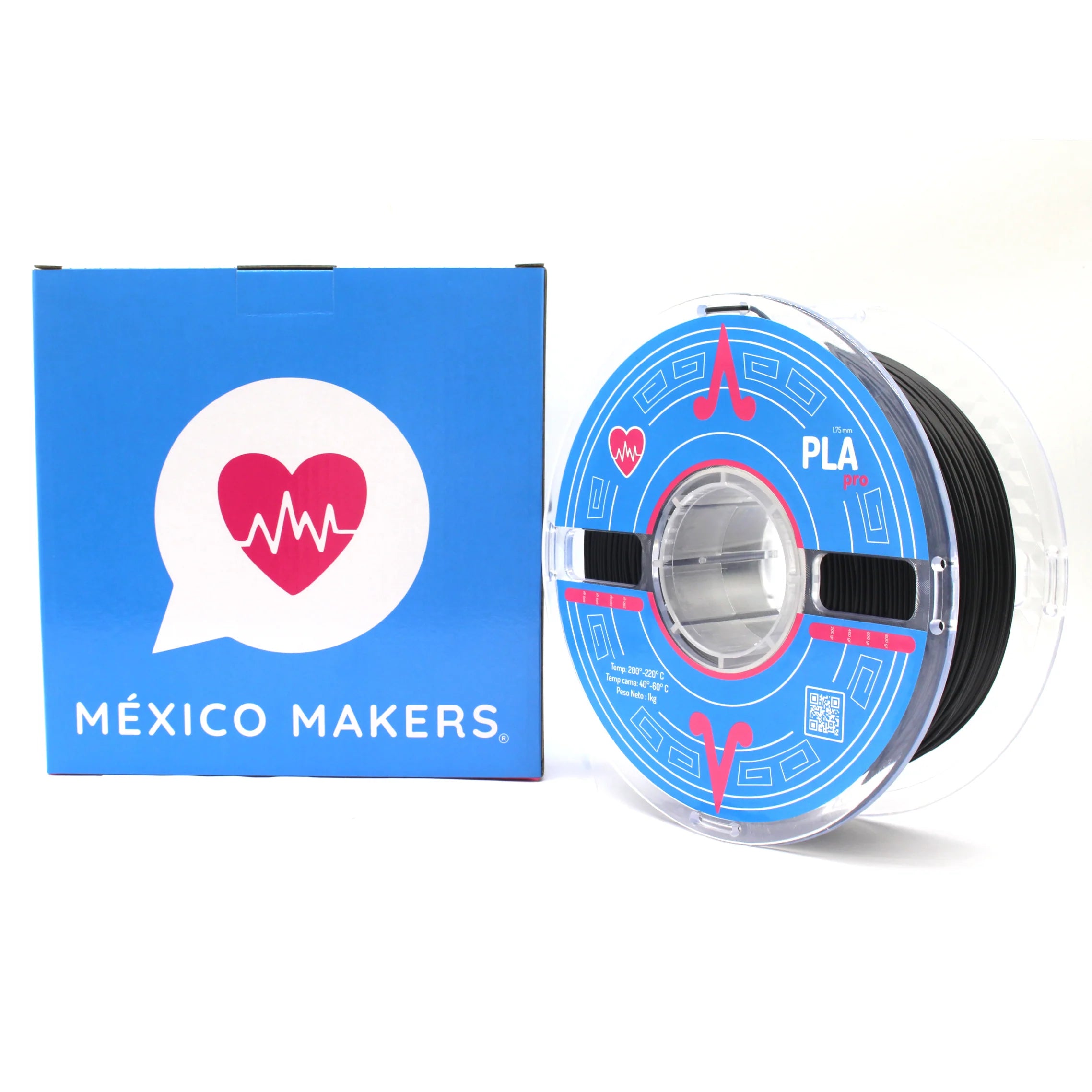 México Makers - Filamento PLA PRO Negro Xolo para Impresora 3D
