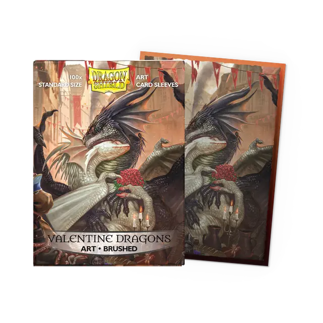 Arcane Tinmen - Dragon Shield - Valentine Dragons 2021 - Brushed Art Sleeves - Standard Size