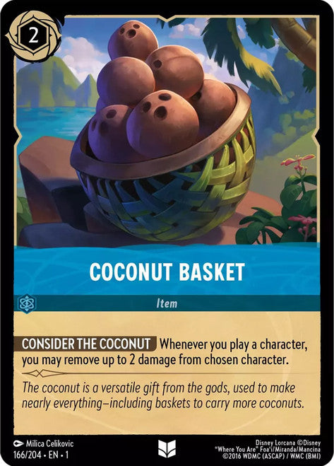 Carta Coconut Basket,Set The First Chapter, Número de Tarjeta 166 , Color Sapphire, Rarity Uncommon