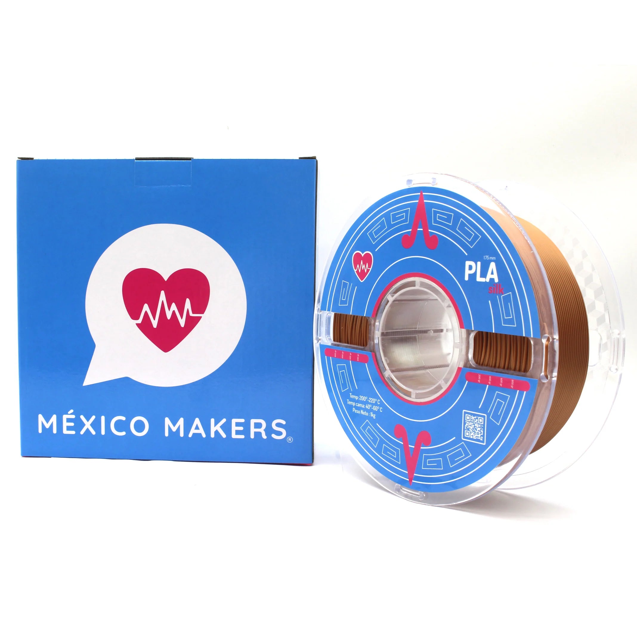 México Makers - Filamento PLA Silk Cobre para Impresora 3D