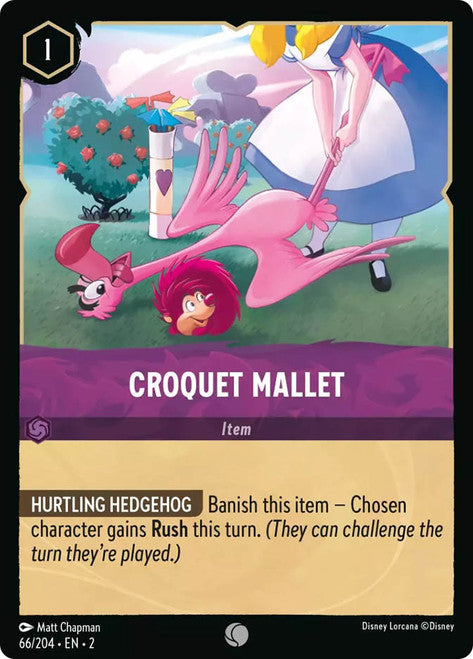 Carta Croquet Mallet,Set Rise of the Floodborn , Número de Tarjeta 66 , Color Amethyst, Rarity Common