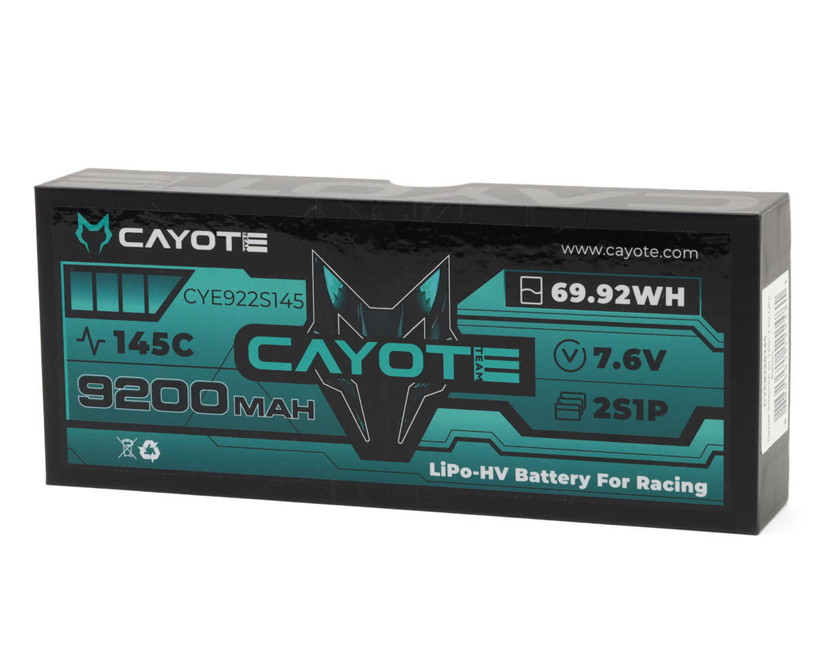Cayote - 2S 145C LCG Stick LiHV Battery (7.6V/9200mAh) w/5mm Bullets