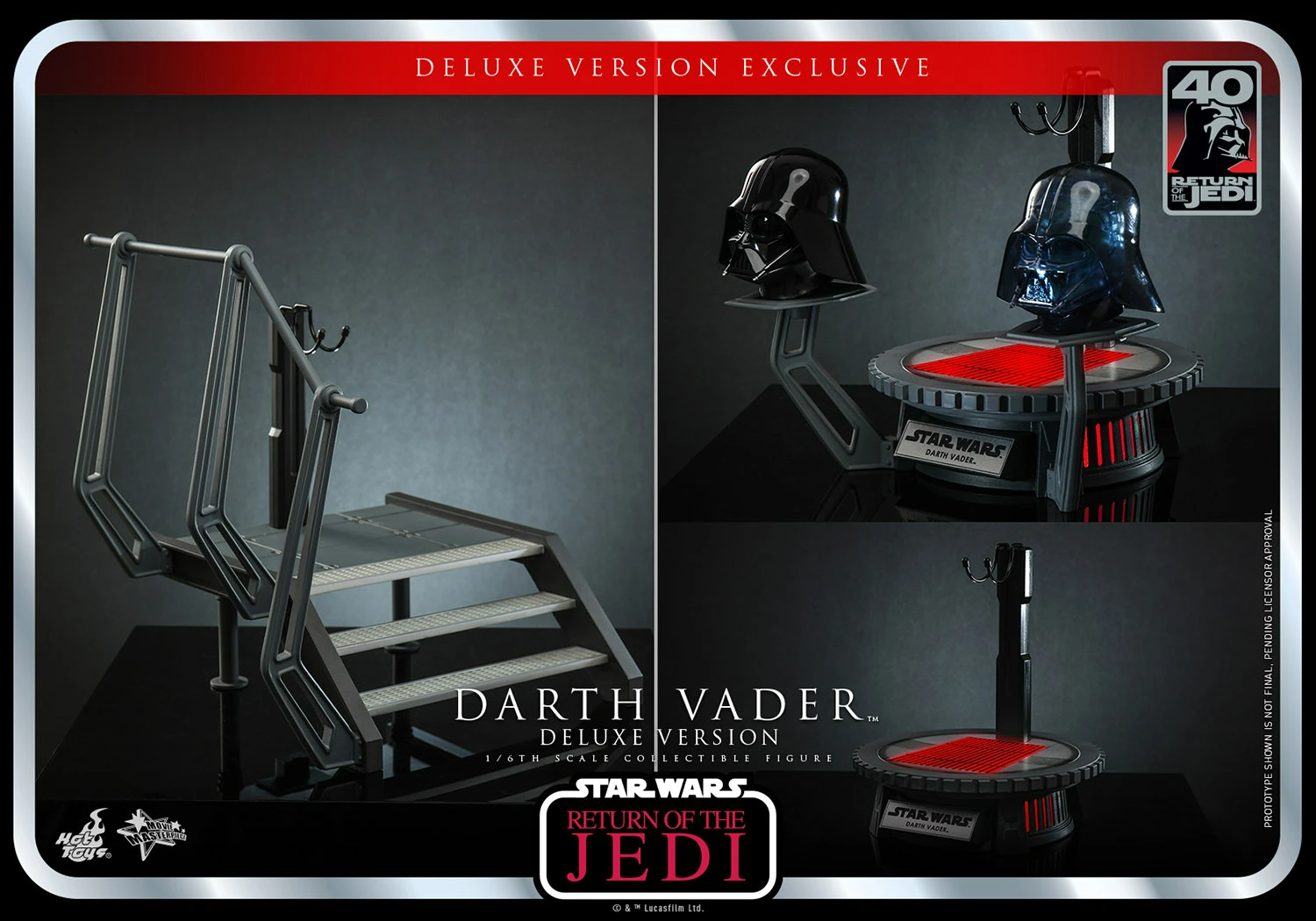 Hot Toys Star Wars: Return Of The Jedi 40 Aniversario - Darth Vader Deluxe Escala 1/6