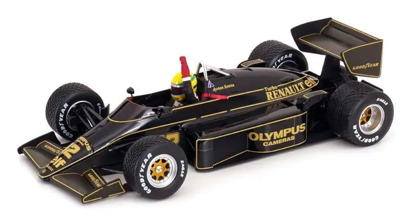 Minichamps - Lotus Renault 97T – Ayrton Senna – GP Portugal 1985 (w/rain tyres) – 1st Career Win – End Of Race, escala 1:18