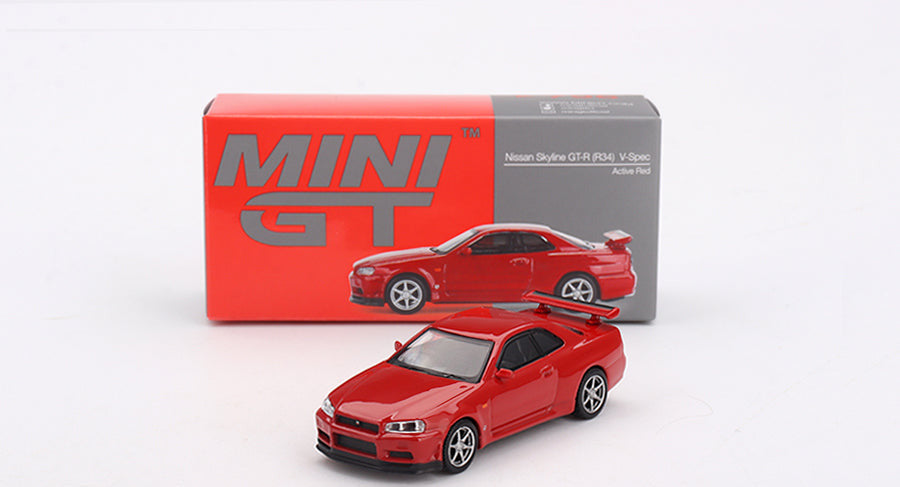 Mini GT - Nissan Skyline GT-R (R34) V-Spec Active Red 1/64