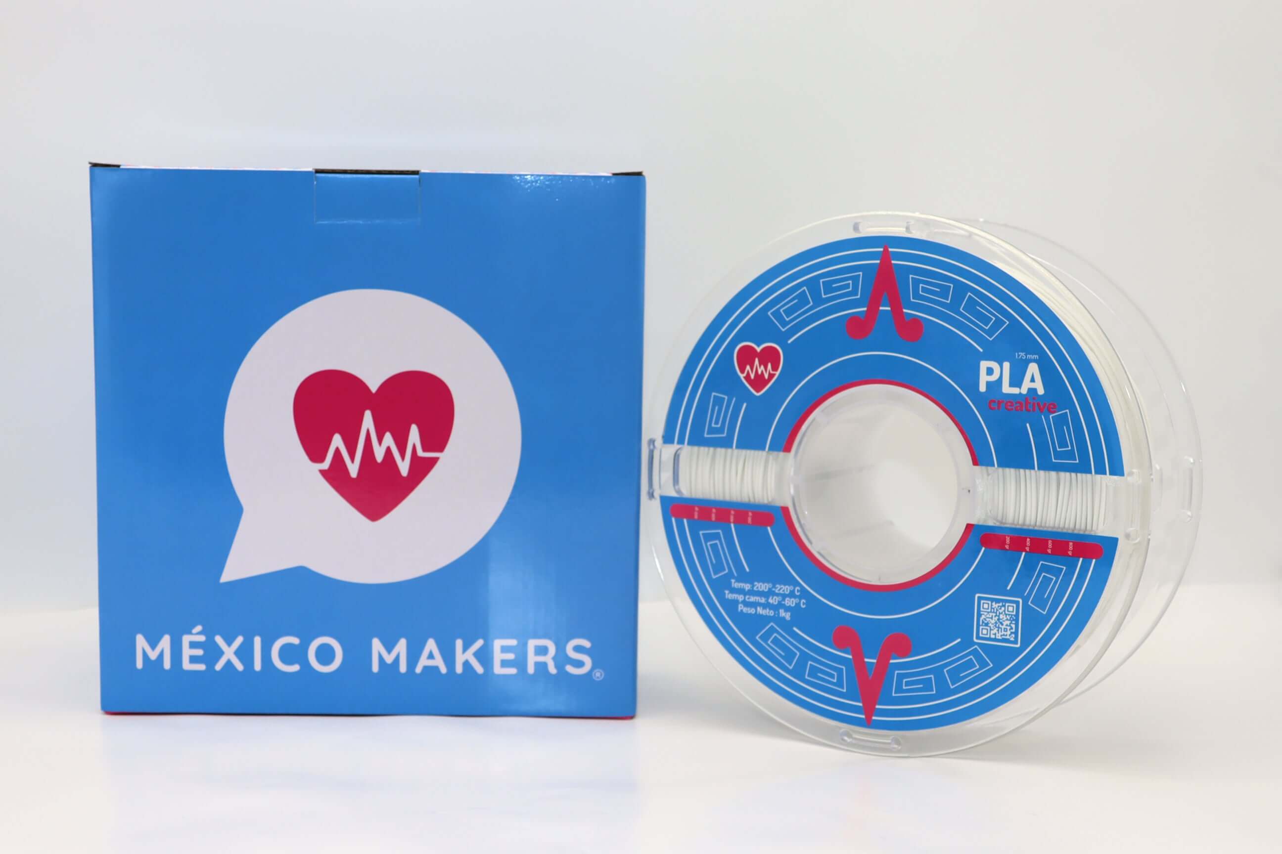 México Makers - Filamento PLA Creative Flexible+ Blanco para Impresora 3D