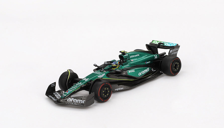 Mini GT - Aston Martin AMR24 #14 Fernando Alonso 2024 F1 2024 Bahrain GP 1/64