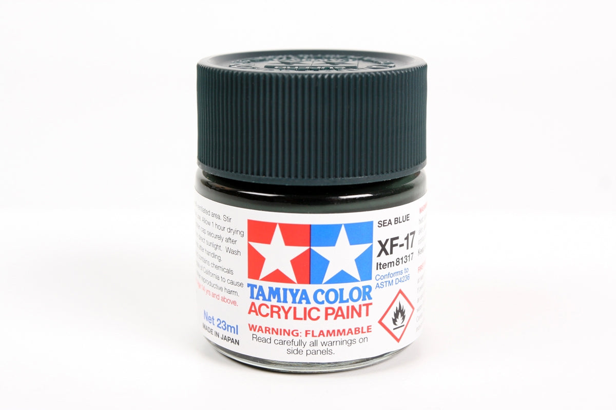 Tamiya - Acrylic XF-17 Sea Blue Paint, 23ml Bottle