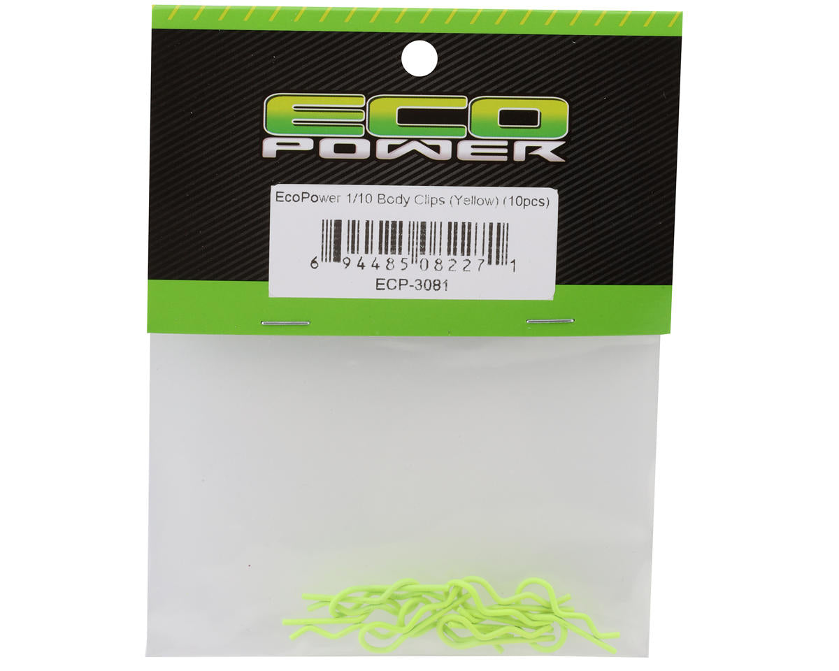 EcoPower - 1/10 Body Clips (Yellow) (10)