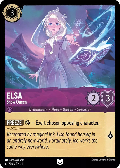 Carta Elsa - Snow Queen,Set The First Chapter, Número de Tarjeta 41 , Color Amethyst, Rarity Uncommon