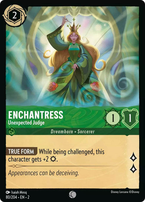 Carta Enchantress - Unexpected Judge,Set Rise of the Floodborn , Número de Tarjeta 80 , Color Emerald, Rarity Common