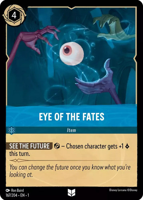 Carta Eye of the Fates,Set The First Chapter, Número de Tarjeta 167 , Color Sapphire, Rarity Uncommon