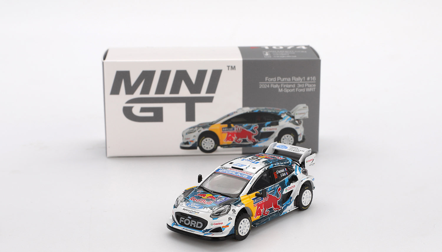 Mini GT - Ford Puma Rally1 #16 M-Sport Ford WRT 2024 Rally Finland 3rd Place 1/64
