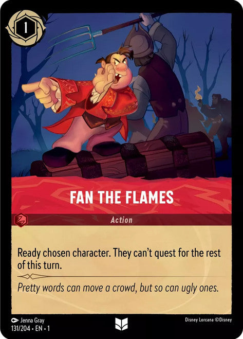 Carta Fan the Flames,Set The First Chapter, Número de Tarjeta 131 , Color Ruby, Rarity Uncommon