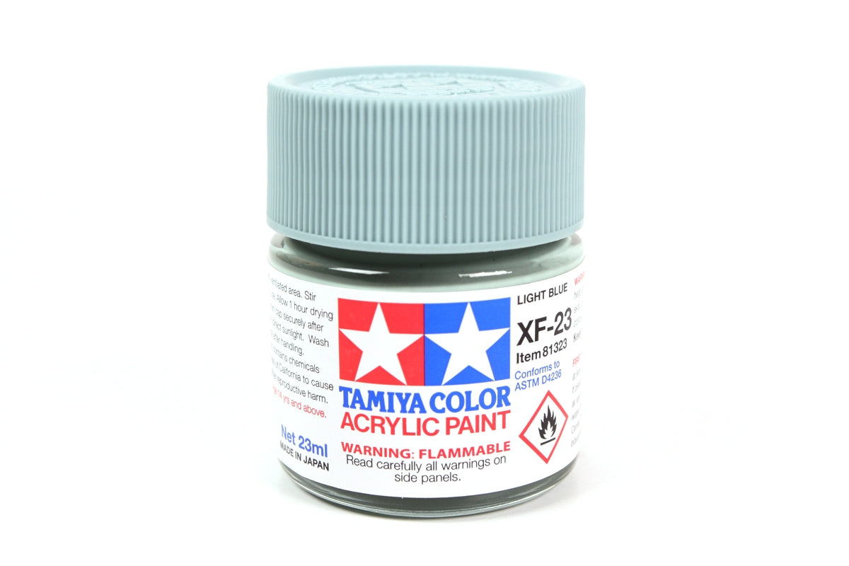 Tamiya - Acrylic XF-23 Light Blue Paint, 23ml Bottle