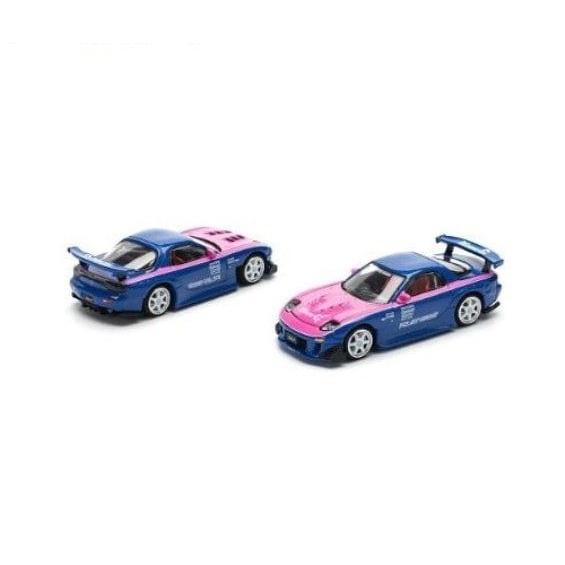POP RACE - 1:64 Mazda RX-7 RE-Amemiya - Blue/Pink