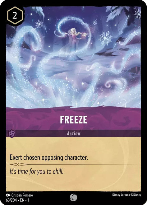 Carta Freeze,Set The First Chapter, Número de Tarjeta 63 , Color Amethyst, Rarity Common