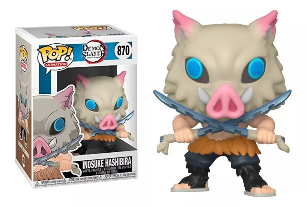 FUNKO POP Animation: Demon Slayer Inosuke Flocked Exclusivo, #870
