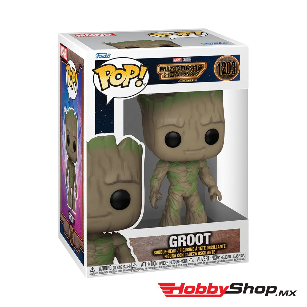 Funko Pop Marvel: Guardianes De La Galaxia 3 - Groot #1203 En Existencia