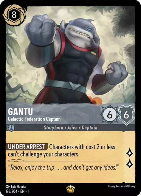 Carta Gantu - Galactic Federation Captain,Set The First Chapter, Número de Tarjeta 178 , Color Steel, Rarity Legendary