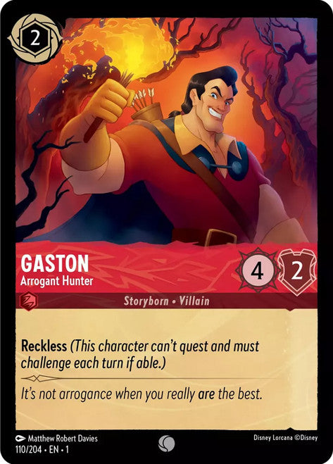 Carta Gaston - Arrogant Hunter,Set The First Chapter, Número de Tarjeta 110 , Color Ruby, Rarity Common