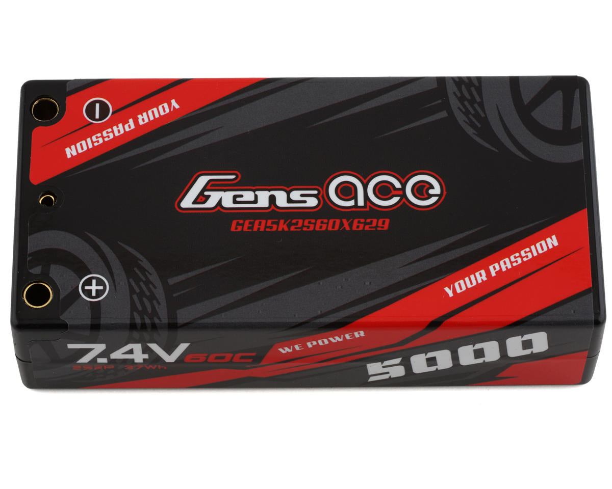 Gens Ace - 2S LiPo Battery 60C (7.4V/5000mAh) w/4mm Bullets