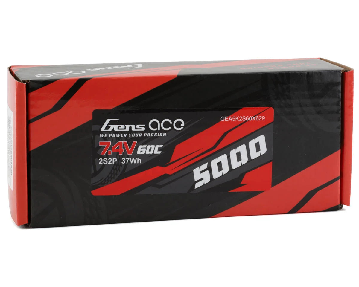 Gens Ace - 2S LiPo Battery 60C (7.4V/5000mAh) w/4mm Bullets