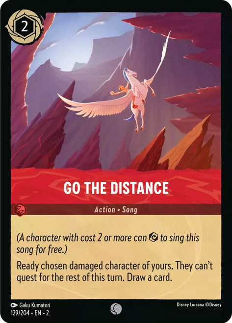 Carta Go the Distance,Set Rise of the Floodborn , Número de Tarjeta 129 , Color Ruby, Rarity Common