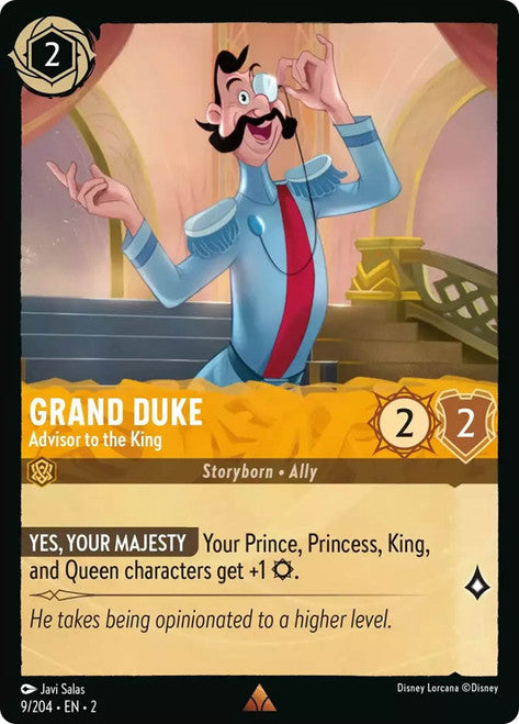 Carta Grand Duke - Advisor to the King,Set Rise of the Floodborn , Número de Tarjeta 9 , Color Amber, Rarity Rare
