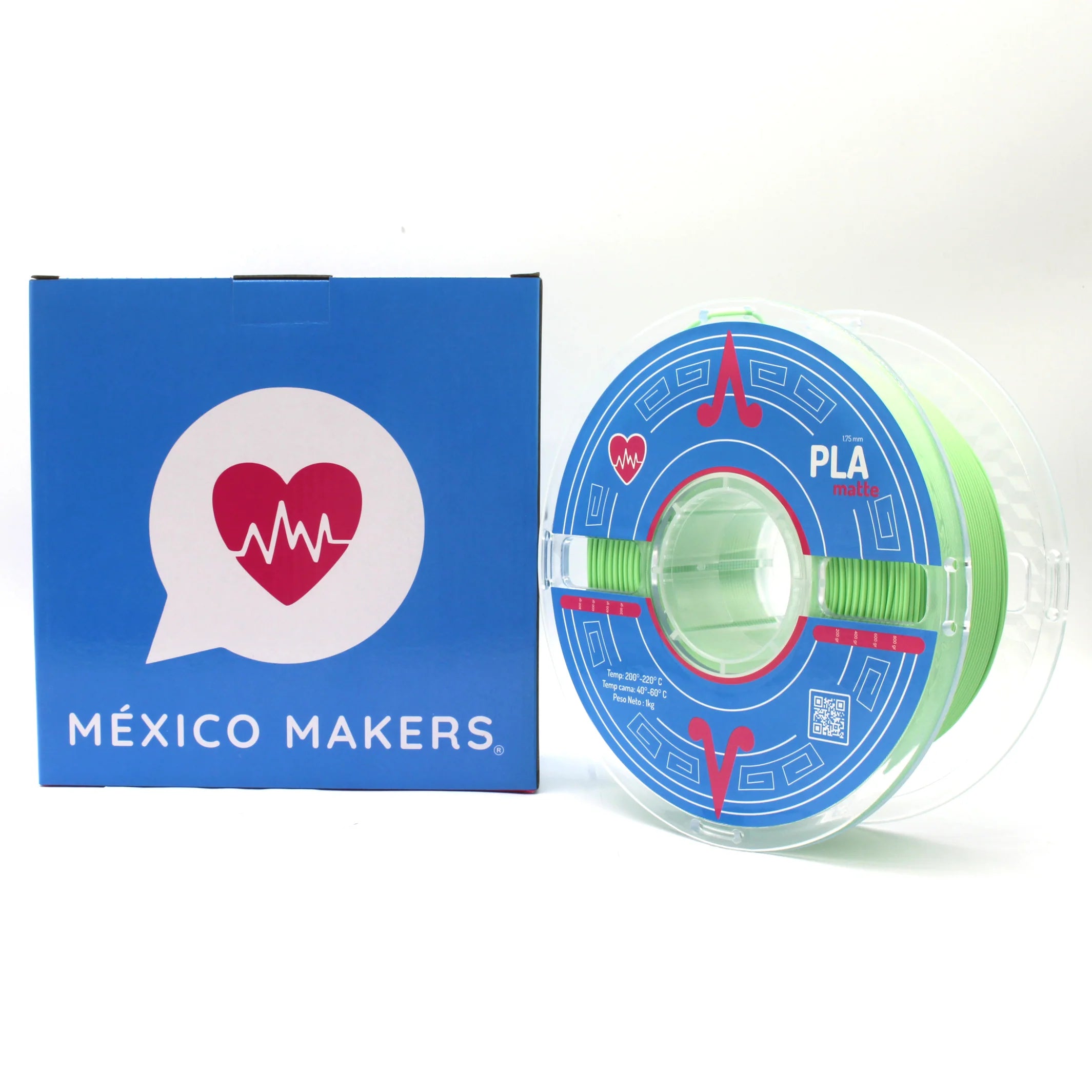 México Makers - Filamento PLA Matte Verde Menta para Impresora 3D