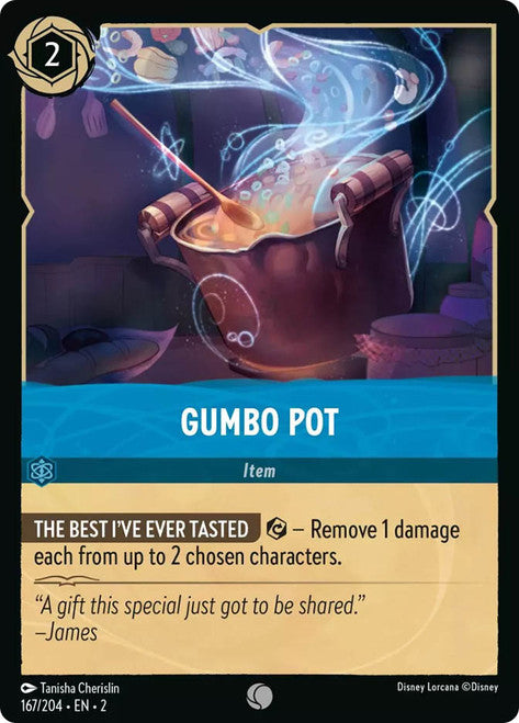 Carta Gumbo Pot,Set Rise of the Floodborn , Número de Tarjeta 167 , Color Sapphire, Rarity Common