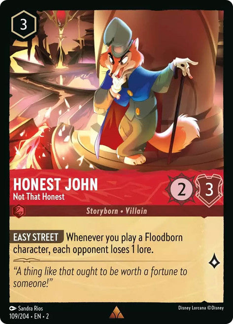 Carta Honest John - Not That Honest,Set Rise of the Floodborn , Número de Tarjeta 109 , Color Ruby, Rarity Rare