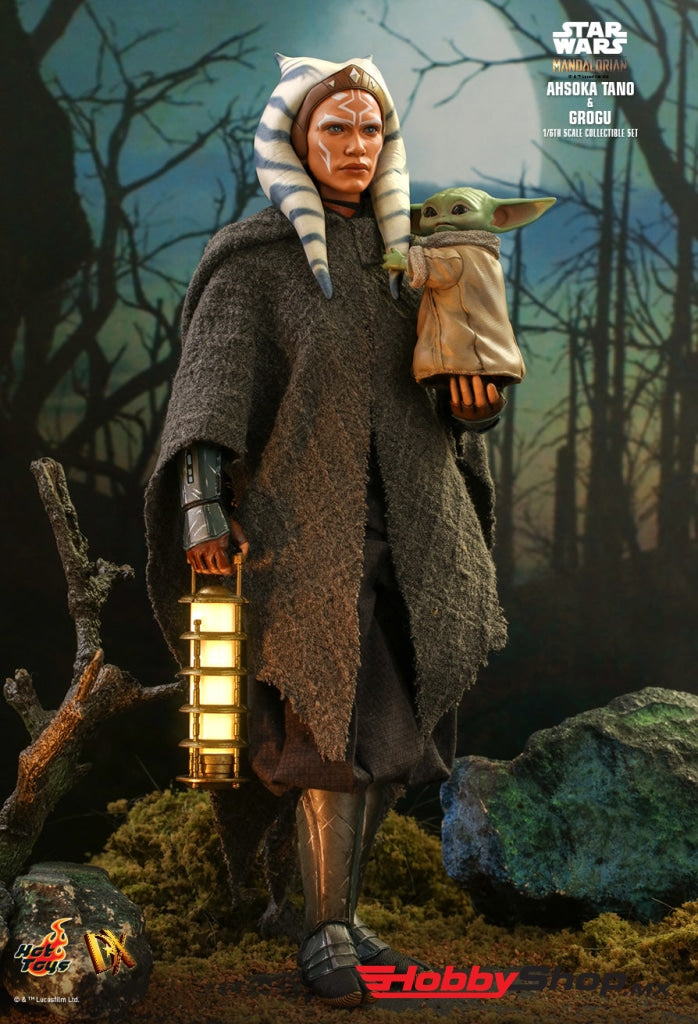 Hot Toys Dx Series - Star Wars The Mandalorian Ahsoka Tano Y Grogu Baby Yoda Escala 1/6 En