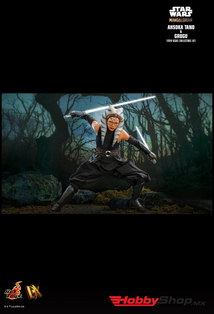Hot Toys Dx Series - Star Wars The Mandalorian Ahsoka Tano Y Grogu Baby Yoda Escala 1/6 En