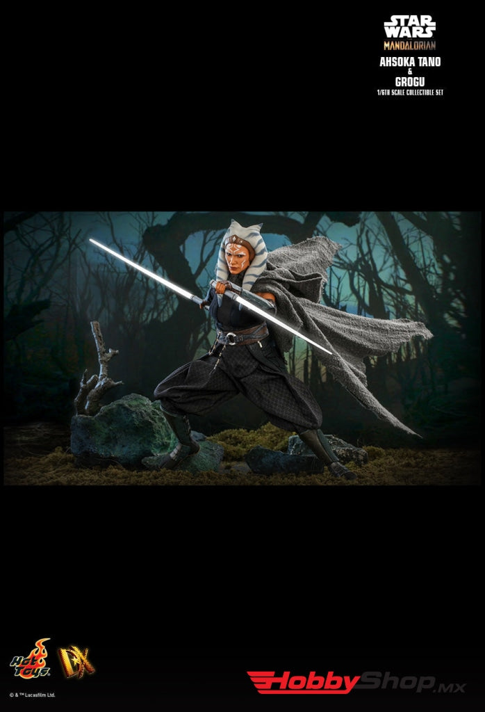 Hot Toys Dx Series - Star Wars The Mandalorian Ahsoka Tano Y Grogu Baby Yoda Escala 1/6 En
