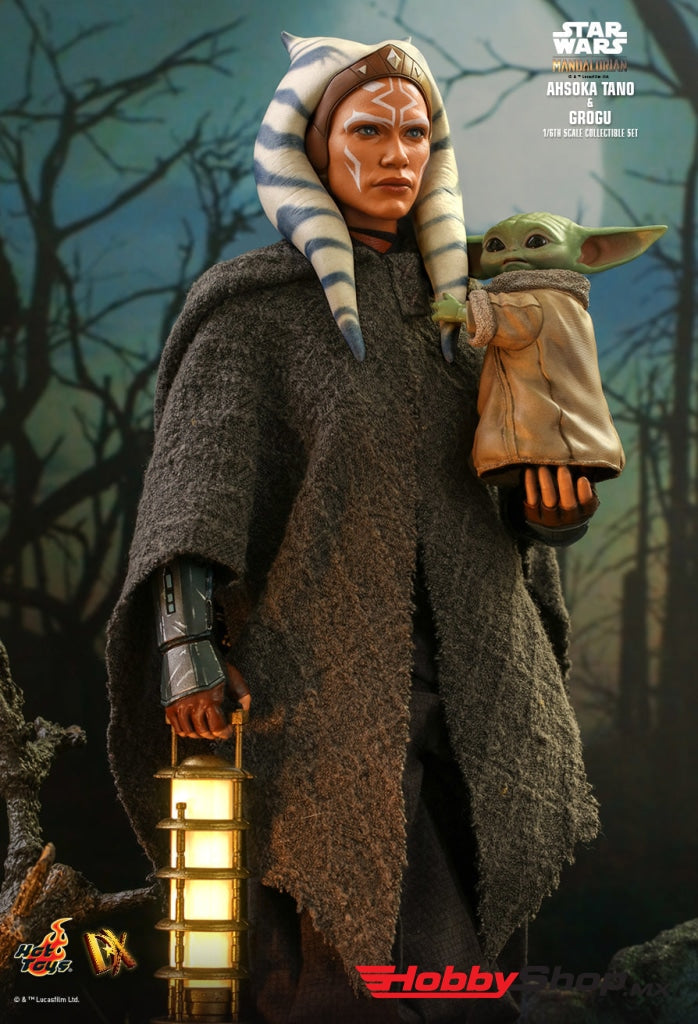 Hot Toys Dx Series - Star Wars The Mandalorian Ahsoka Tano Y Grogu Baby Yoda Escala 1/6 En