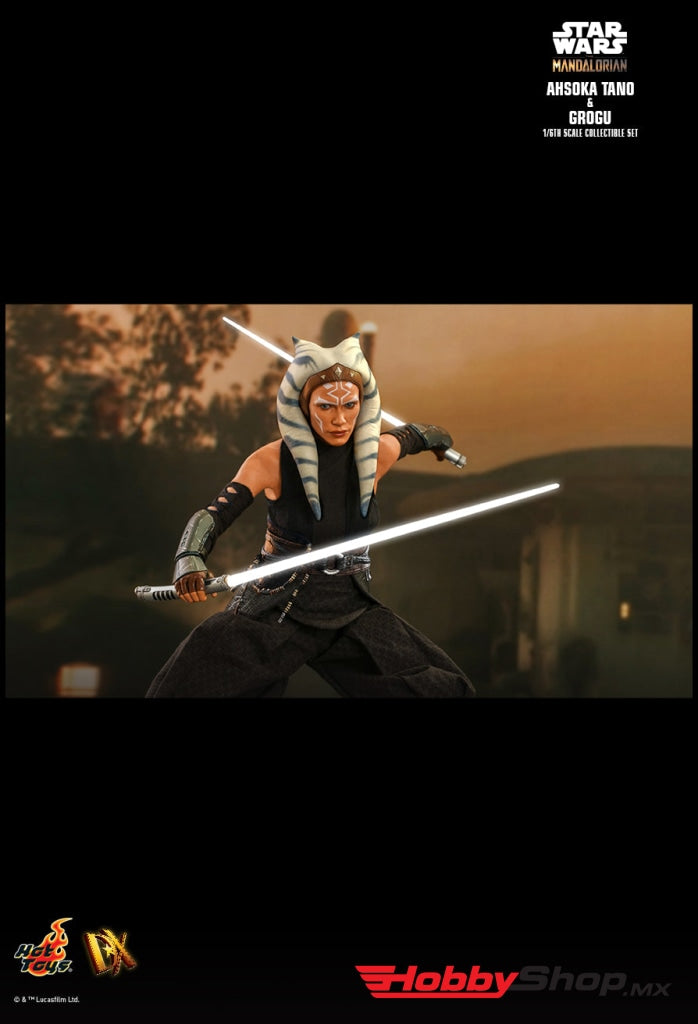 Hot Toys Dx Series - Star Wars The Mandalorian Ahsoka Tano Y Grogu Baby Yoda Escala 1/6 En