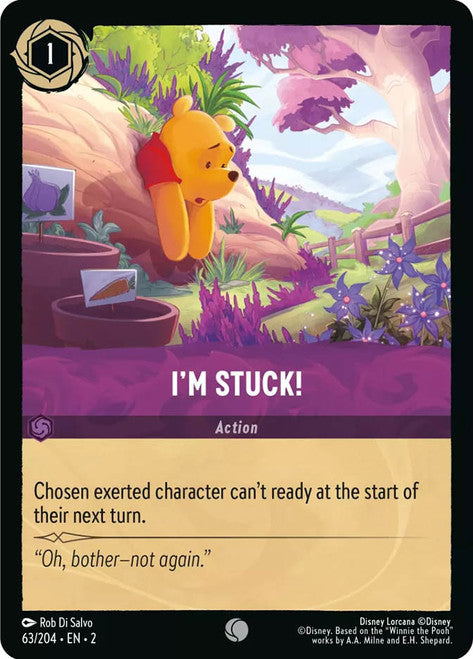 Carta I'm Stuck!,Set Rise of the Floodborn , Número de Tarjeta 63 , Color Amethyst, Rarity Common