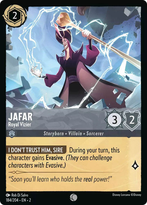 Carta Jafar - Royal Vizier,Set Rise of the Floodborn , Número de Tarjeta 184 , Color Steel, Rarity Common