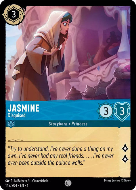Carta Jasmine - Disguised,Set The First Chapter, Número de Tarjeta 148 , Color Sapphire, Rarity Common