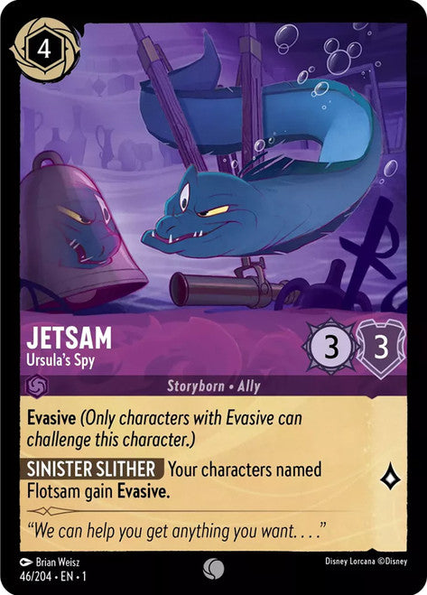 Carta Jetsam - Ursula's Spy,Set The First Chapter, Número de Tarjeta 46 , Color Amethyst, Rarity Common